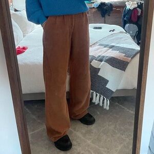 Reformation Brown Wide-Leg Trousers